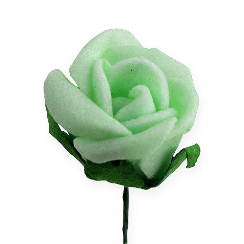 Floristik24 Mini-Foamrosen Ø2,5cm Grün 72 St