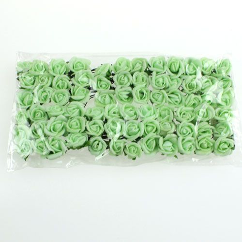 Floristik24 Mini-Foamrosen Ø2,5cm Grün 72 St