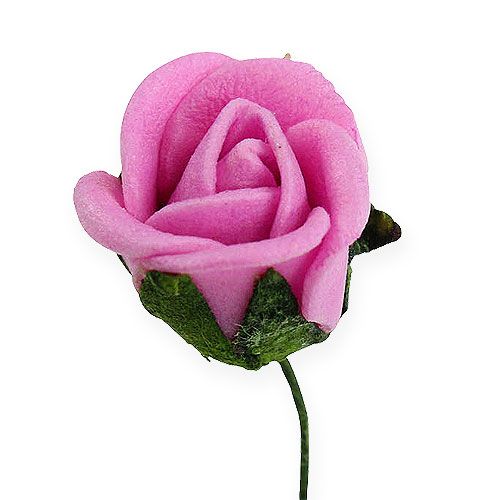 Floristik24 Mini-Foamrosen Ø 1,5cm Hell-Lila 72St