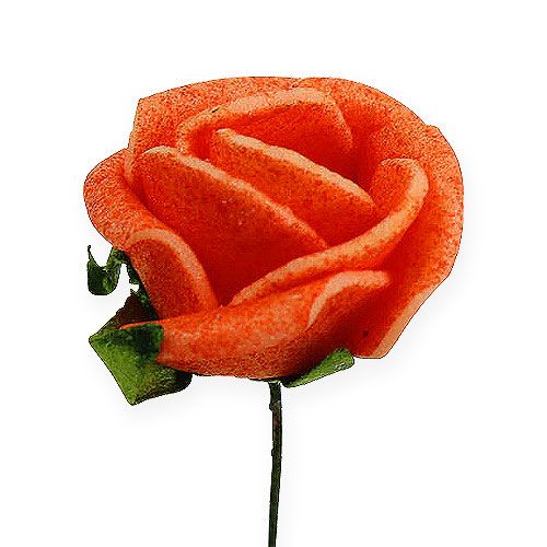 Floristik24 Mini-Foamrosen Ø 1,5cm Orange 72St