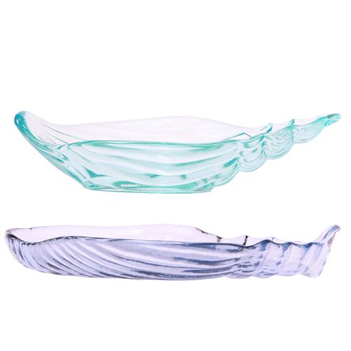 Artikel Muschel Teller Deko Schnecke Glasschale Blau 19,5/21cm 2St