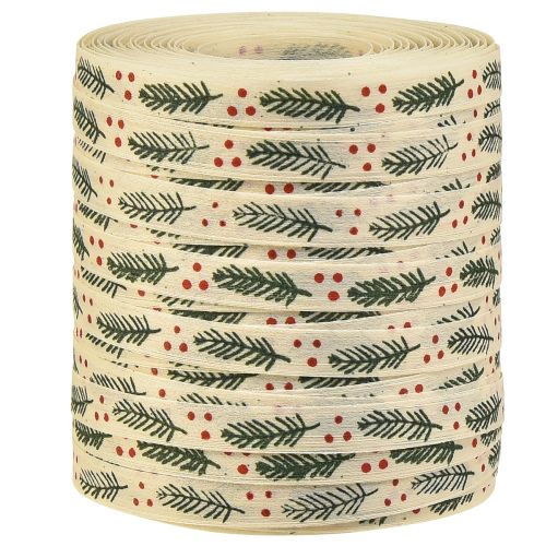Floristik24 Nachhaltiges Kräuselband Geschenkband Weihnachten mit Tannengrün 10mm 100m