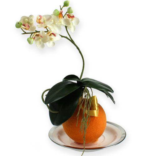 Steckschaum Kugeln Orange 9cm 4St