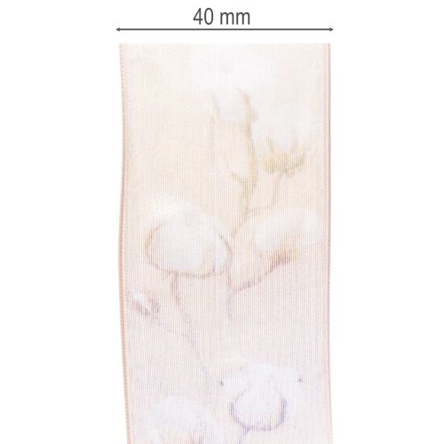 Organzaband Baumwollzweige Dekorationsband Rosa 40mm x 15m | Floristik24.at