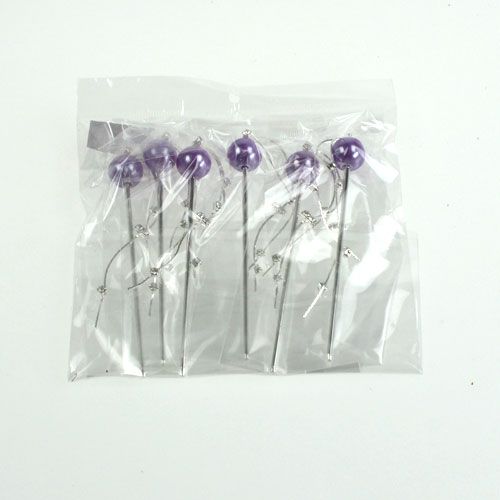 Floristik24 Deko Stecknadel mit Perle 11,5cm 6St