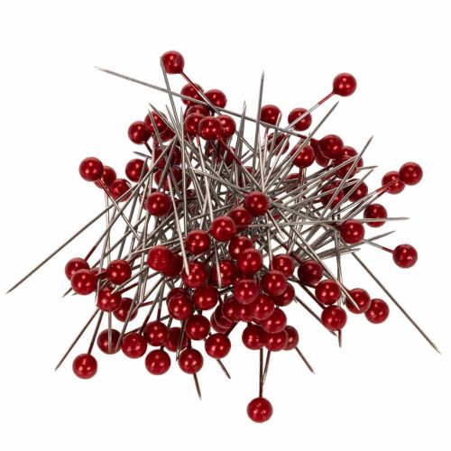 Perlkopfnadeln Metall Kunststoff Rot Ø6mm Länge 65mm Dekoration 100 Stück bestellen | Floristik24.at
