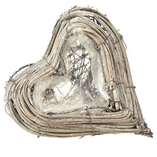 Artikel Pflanzherz Rattan Reben in Natur Weiß 13cmx14cm 2St