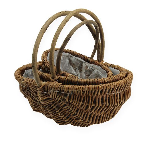 Artikel Kartoffelkorb 32/27,5/23,5cm mit Folie Natur 3St