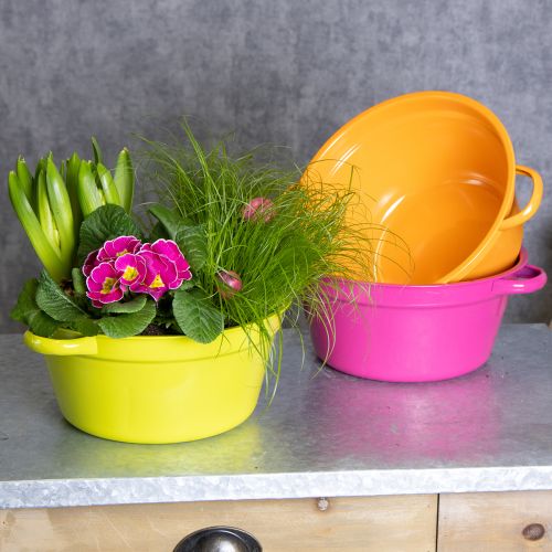 Artikel Pflanzschale Blech Frühlingsdekoration im Wohnzimmer 25cm 3St