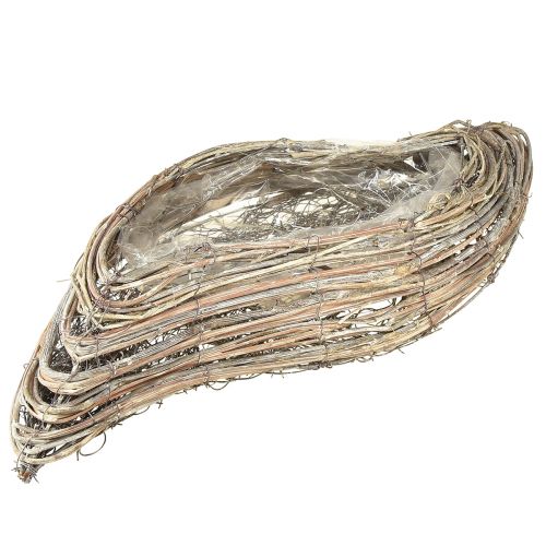 Artikel Pflanzschiffchen Pflanzwelle Rattan Natur Weiß 45x16cm