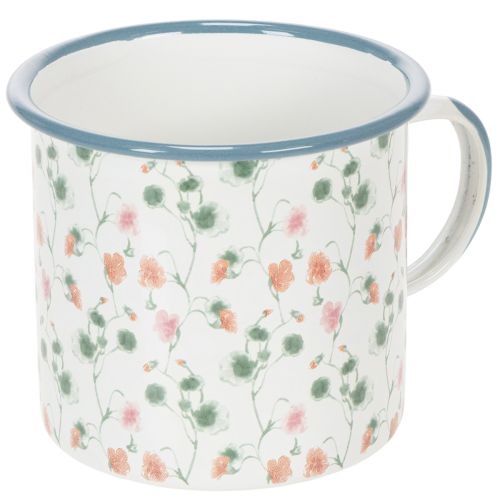 Artikel Pflanztasse Emaille Deko Tasse Blumenmotive Ø11cm