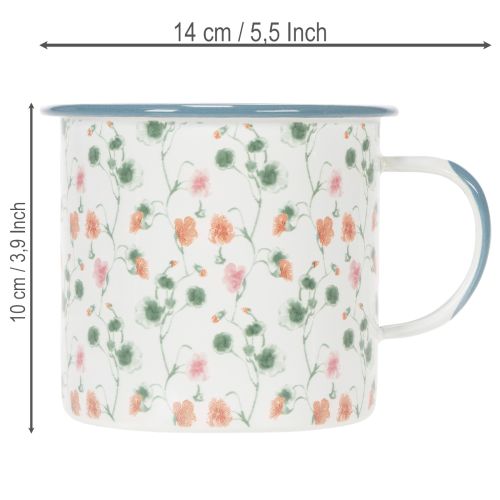 Pflanzgefäß Emaille-Tasse Weiß