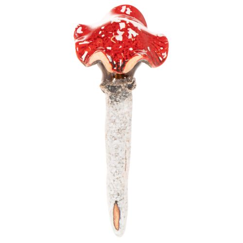 Pilz-Stecker Dekofigur Mädchen und Junge Fliegenpilz mit Gesicht aus Keramik 13 cm 2er Set | Floristik24.at