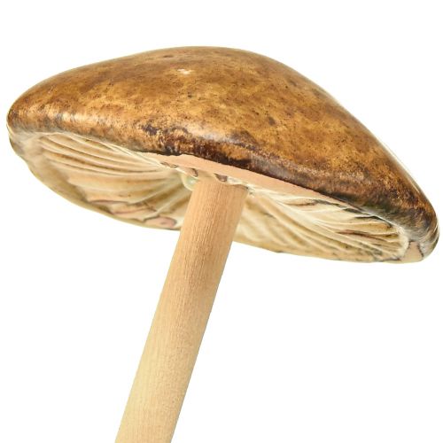 Artikel Dekopilze auf Stab, Braun 5,5cm - Herbstliche Garten- und Wohnraumdekoration – 6St
