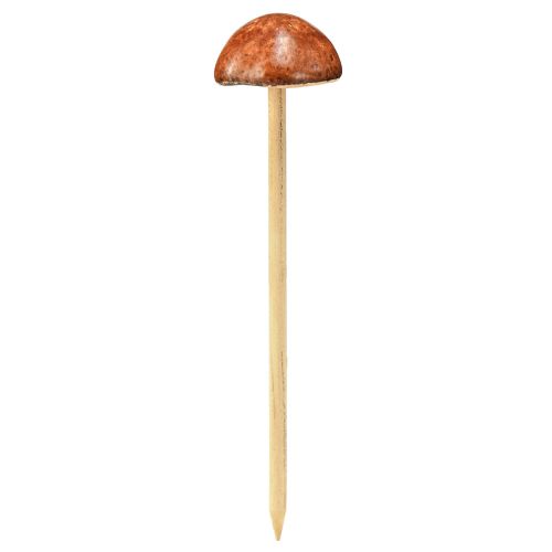 Artikel Dekopilze auf Stab, Braun 5,5cm - Herbstliche Garten- und Wohnraumdekoration – 6St