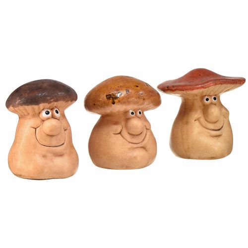 Artikel Fröhliche Pilzfiguren mit Gesichtern – Vielfältige Brauntöne, 6.5 cm – Lustige Deko für Garten und Heim – 3St