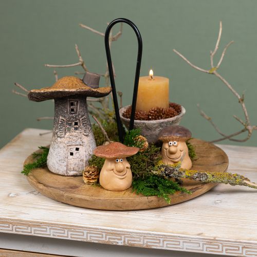 Artikel Fröhliche Pilzfiguren mit Gesichtern – Vielfältige Brauntöne, 6.5 cm – Lustige Deko für Garten und Heim – 3St