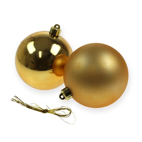 Floristik24 Christbaumkugeln Plastik Gold 8cm 6St