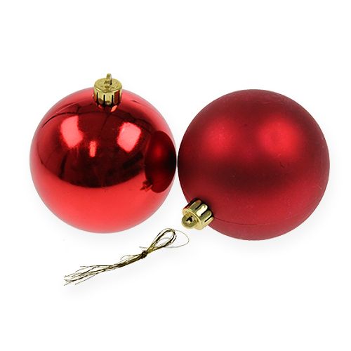 Floristik24 Christbaumkugeln Plastik Rot 8cm 6St