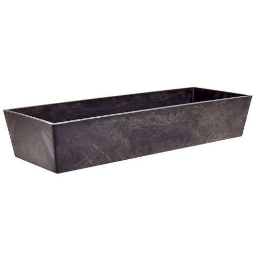 Vielseitige graue Pflanzschale aus Kunststoff 4 Stück – Rechteckig, 37cm – Ideal für Indoor- und Outdoor-Gärtnerei