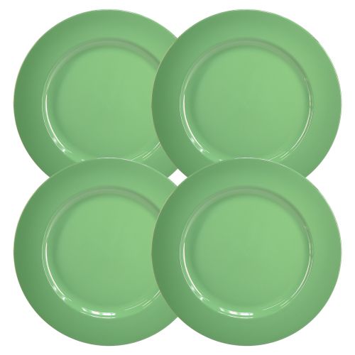 Artikel Robuster Grüner Kunststoffteller – 28 cm, Perfekt für den täglichen Dekoration und Outdoor-Aktivitäten – 4St