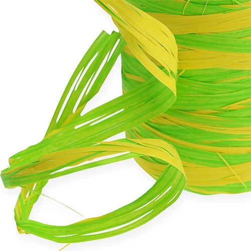 Artikel Raffia-Band Bicolor Grün-Gelb 200m