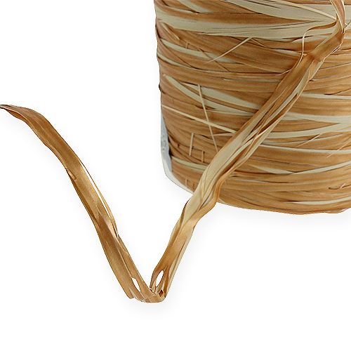 Floristik24 Raffia-Band Bicolor Gold-Creme 200m