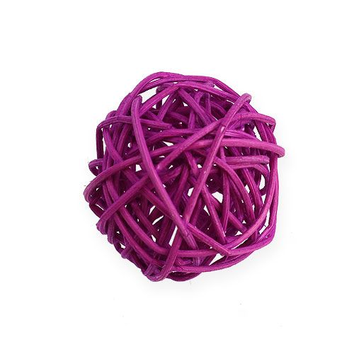 Floristik24 Rattanball Flieder, Lila, gebleicht Ø4,5cm 30St