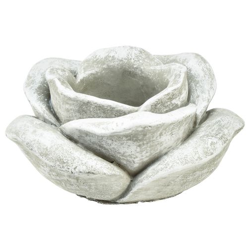 Floristik24 Rose Keramik Grabdeko Tischdeko Kerzenhalter Groß Ø17cm H9cm