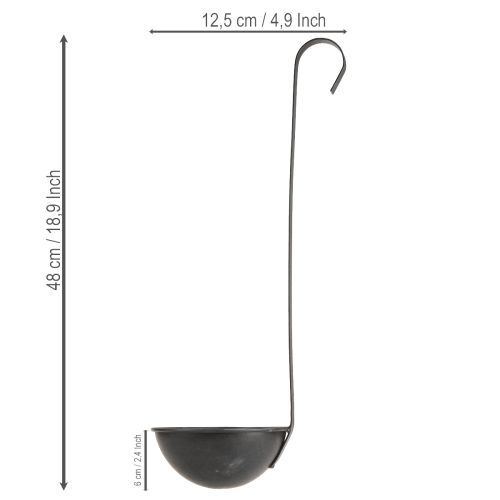 Artikel Metall-Pflanzschale Anthrazit Ø12,5cm 3er-Set zum Hängen