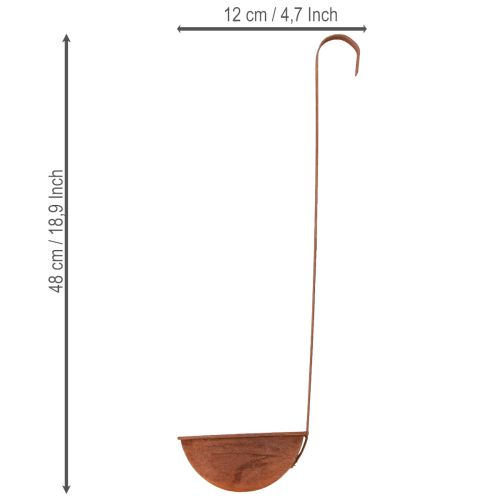 Metallschale zum Bepflanzen Schöpfkelle Rost Ø 12 cm 3er-Set | Floristik24.at