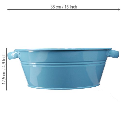 Artikel Schale Rund Griff Dekoschale Blumenschale Blau Ø33,5cm