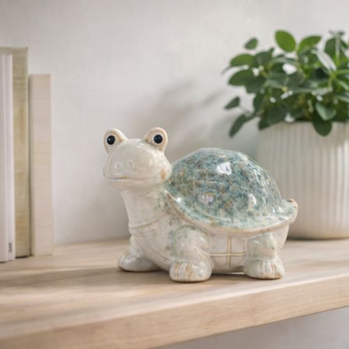 Artikel Schildkröte Keramikfigur als Blickfang im Wohnbereich dekorative Figur 22cm