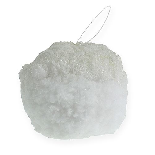 Floristik24 Schneeball mit Glitzer, Weiß Ø20cm