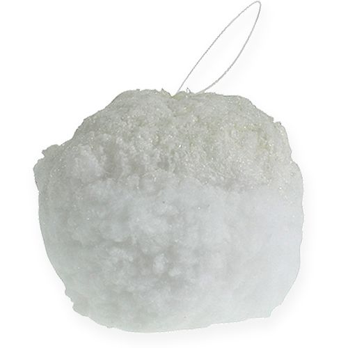 Floristik24 Schneeball mit Glitzer Weiß 25 cm