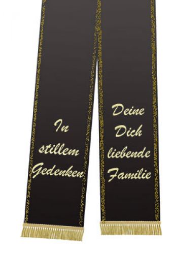 Floristik24 Trauerband bedruckt 125mm x 75cm schwarz