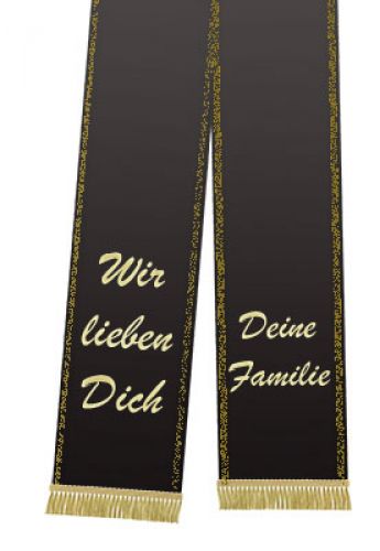 Floristik24 Trauerband bedruckt 125mm x 75cm schwarz