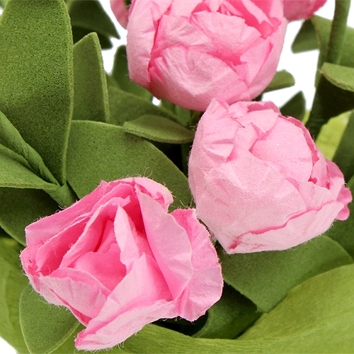 Floristik24 Tischdeko Minirosen in Rosa 16cm