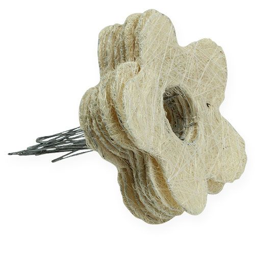 Floristik24 Sisal-Blumenmanschette gebleicht Ø15cm 10St