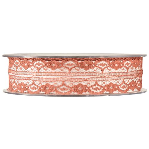 Artikel Spitzenband Orange Schmuckband mit Blumen B25mm L20m
