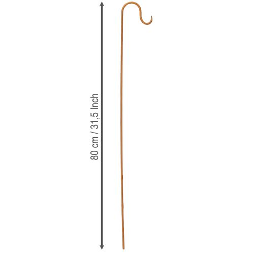 Gartenstab mit Haken aus Metall, Rost-Optik, H80cm, 3er-Set | Floristik24.at