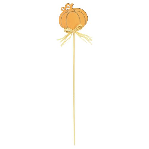 Artikel Blumenstecker Holz Kürbis Deko Orange Natur 6,5x7cm 12 St