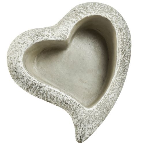 Artikel Steinguss Herz Pflanzschale Pflanzherz Grau Weiß 19×19×7cm