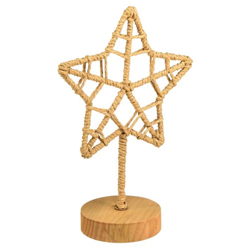 Artikel Stern Deko Metall Holz Aufsteller Naturfaser Ø15cm 2St