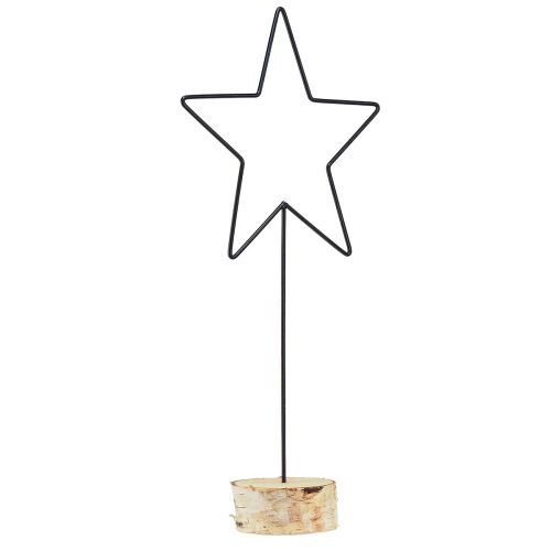Artikel Große Stern-Dekorationen auf natürlichem Holzsockel – Schwarz, 60 cm – Elegante Raumdeko 30x10x60cm 2St