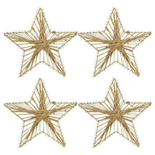 Artikel Stern mit Jute gewickelt Weihnachtsdeko rustikal 20cm 4St