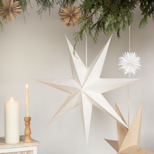 Artikel Papierstern Lampe Weiß Sternen Deko Hänger 75x20cm 2St