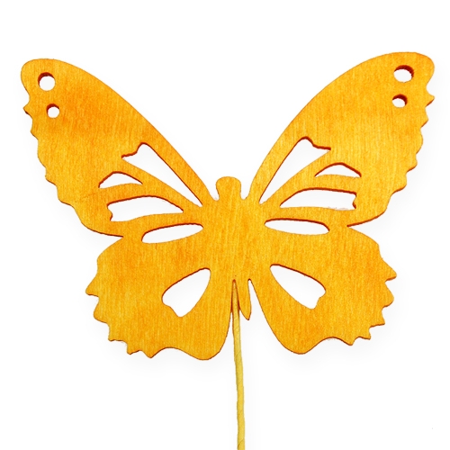 Floristik24 Deko-Schmetterlinge am Draht 3-farbig 8cm 18 St