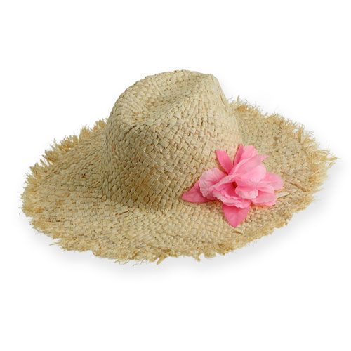 Floristik24 Strohhut mit Blume Ø40cm