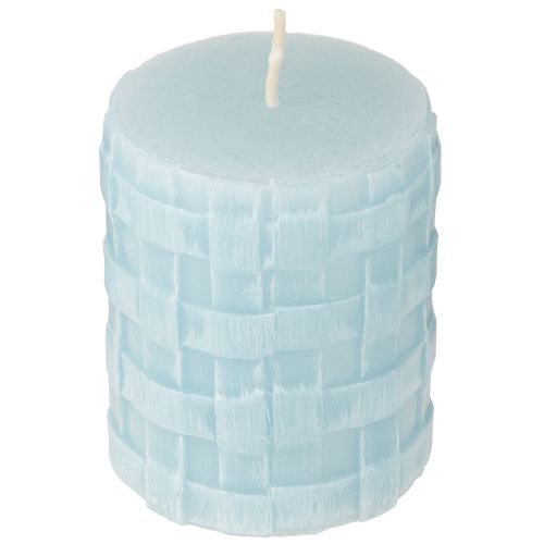 Stumpenkerzen Rustic 80/65 Hellblau Kerzendeko Kerze 2St